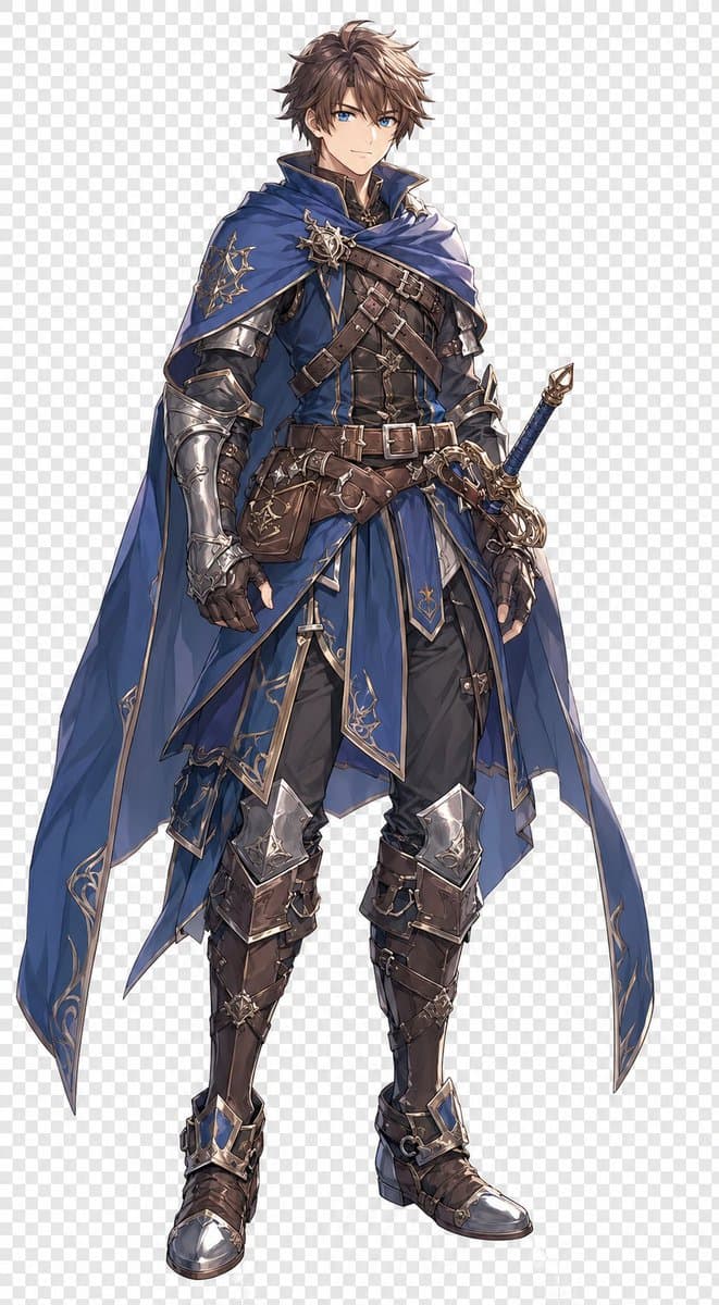 Blue Fantasy Knight Character - AI image template preview