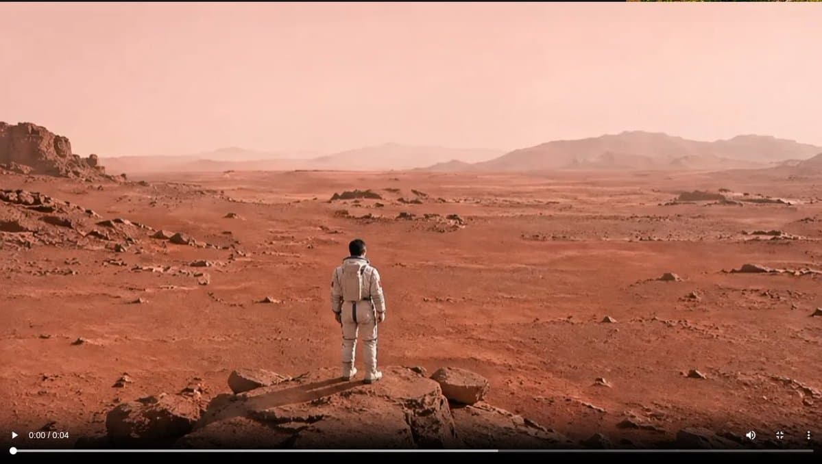 Astronaut on a Red Desert World - AI image template preview