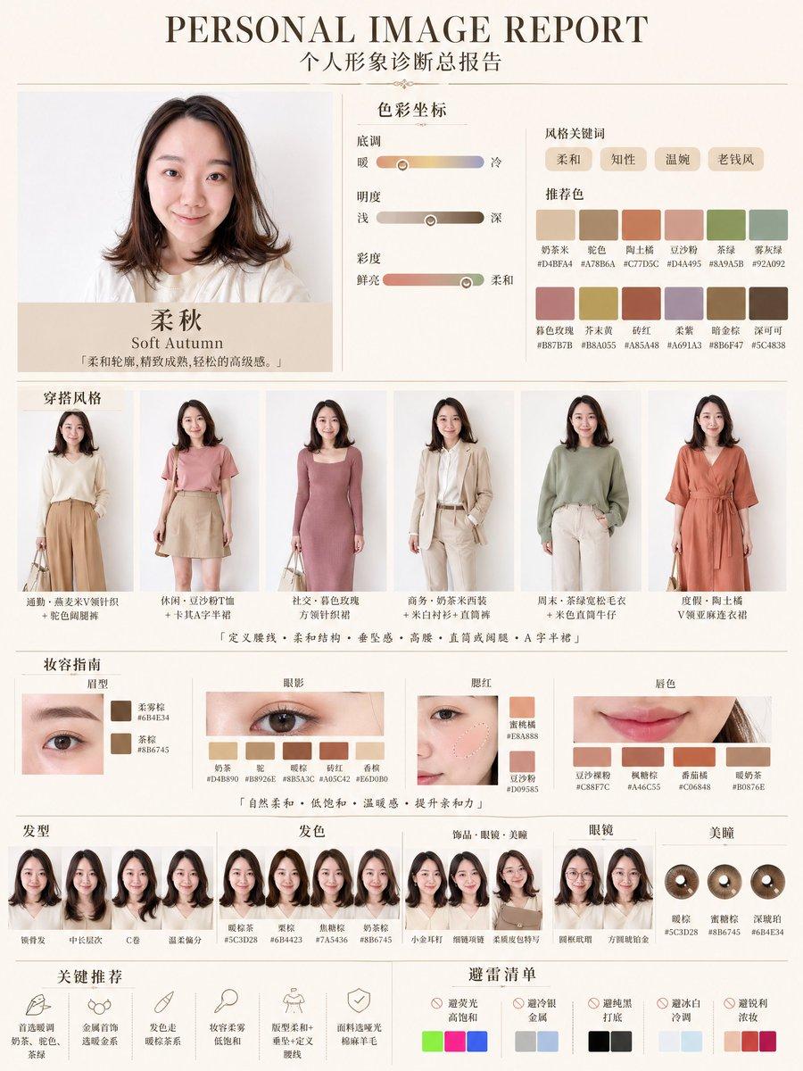 Soft Autumn Personal Image Report - AI image template preview
