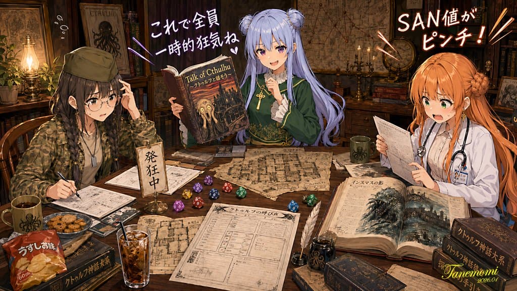 Anime Cthulhu TRPG Study Session - AI image template preview
