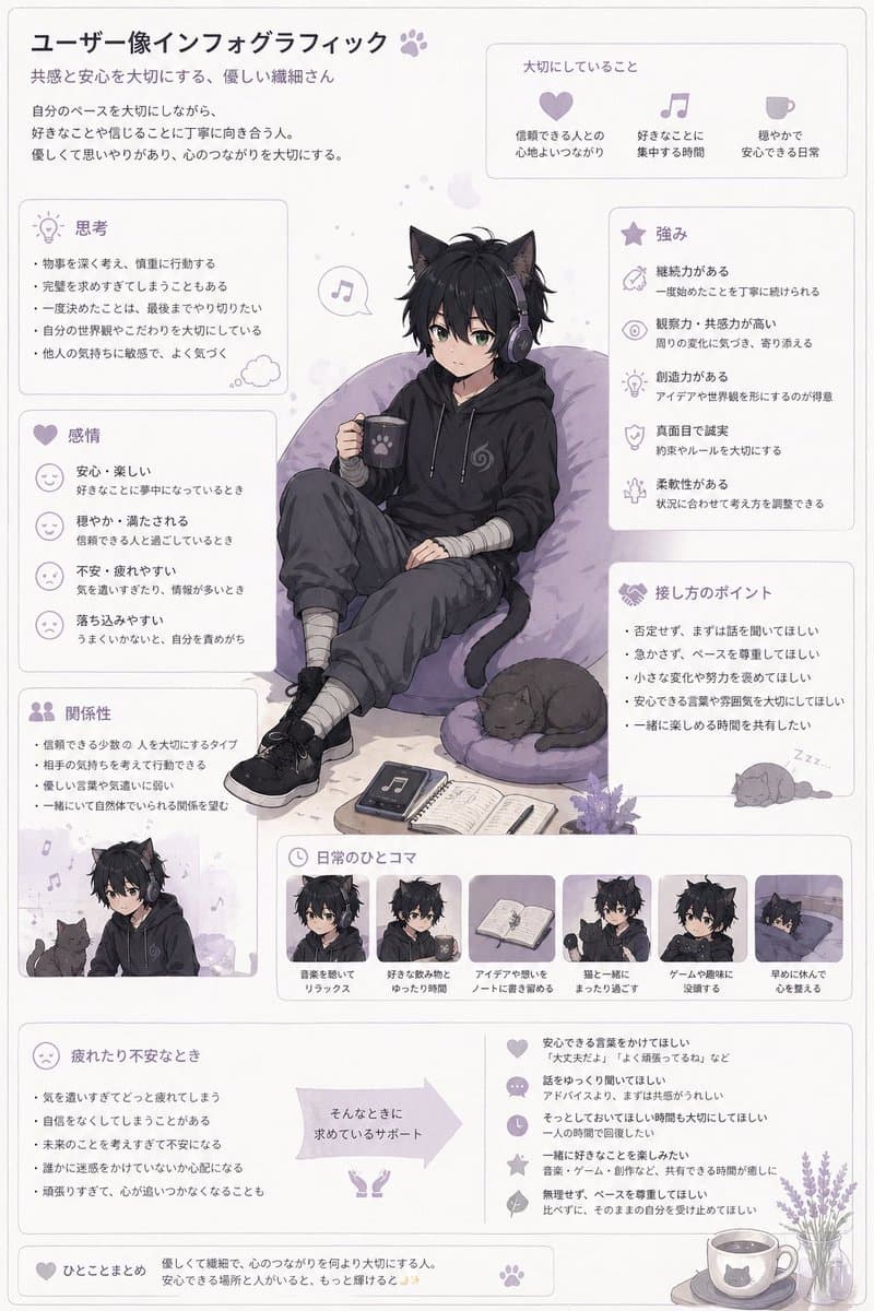 Pastel Anime User Persona Infographic preview