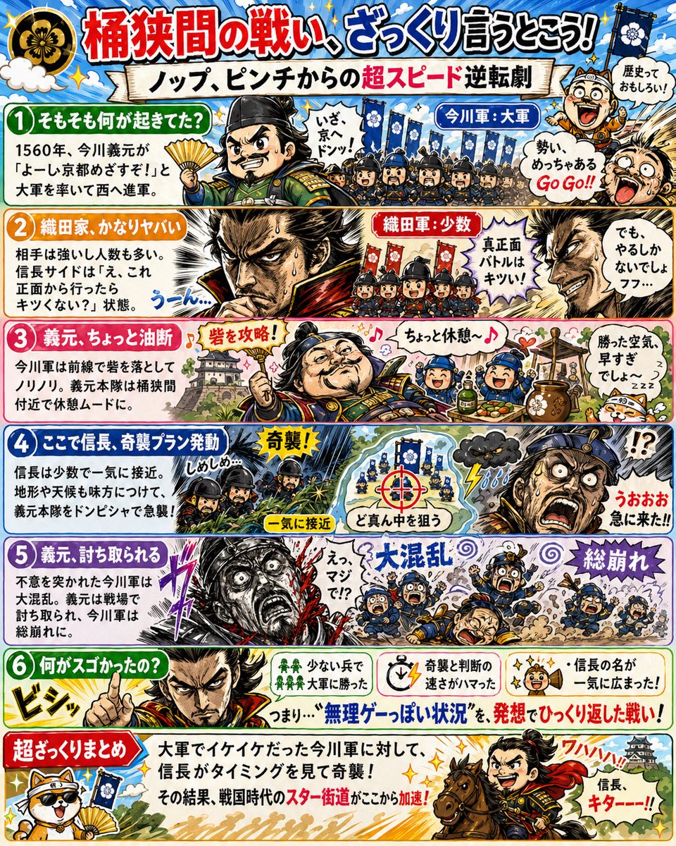 Manga History Poster About Okehazama - AI image template preview