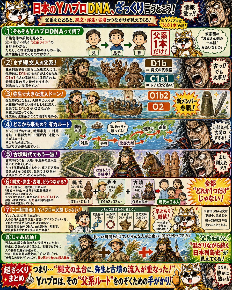 Japanese Y-DNA History Infographic Poster - AI image template preview