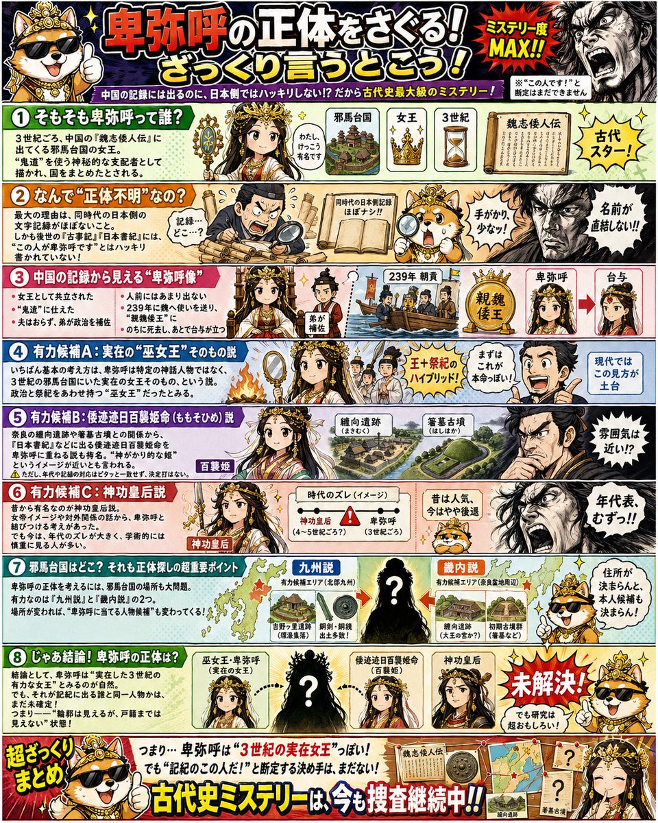 Japanese Himiko History Infographic Poster - AI image template preview