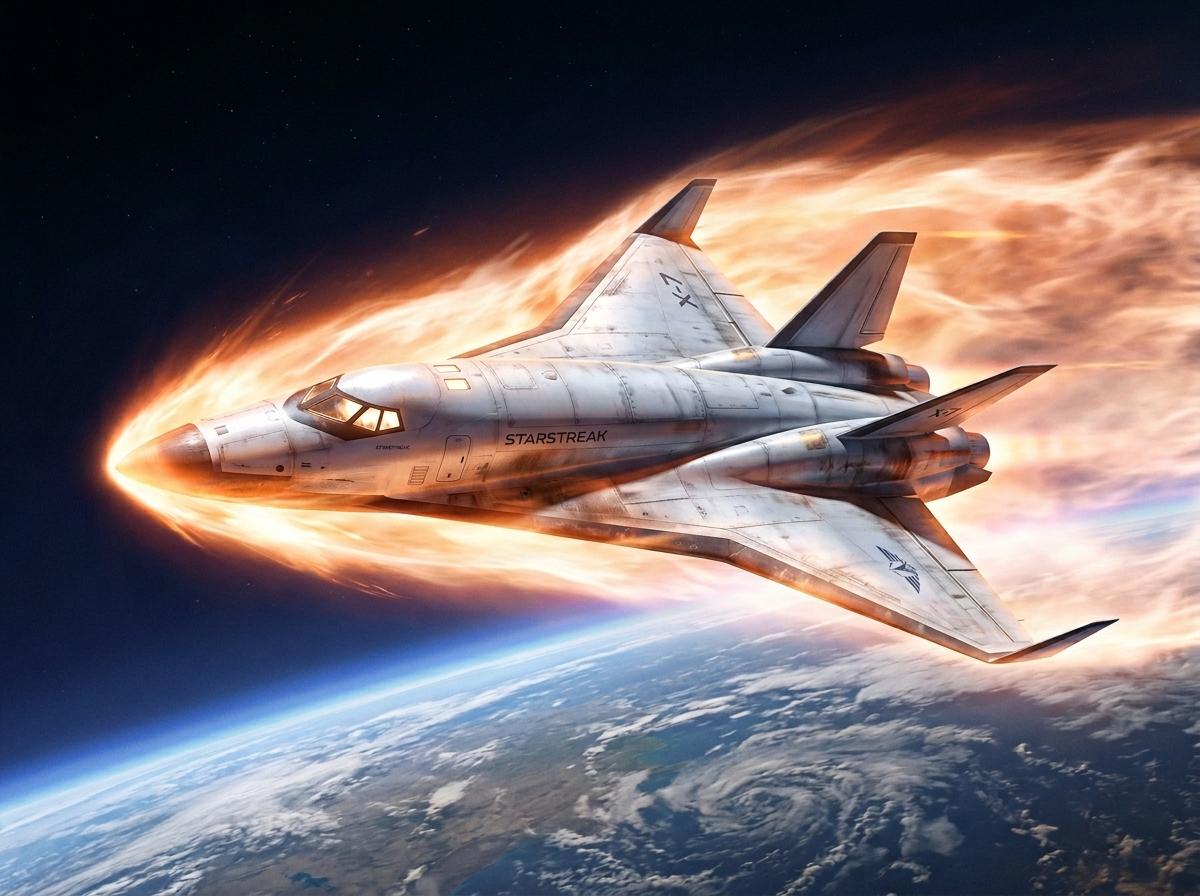 Reentry Shuttle Above Earth - AI image template preview