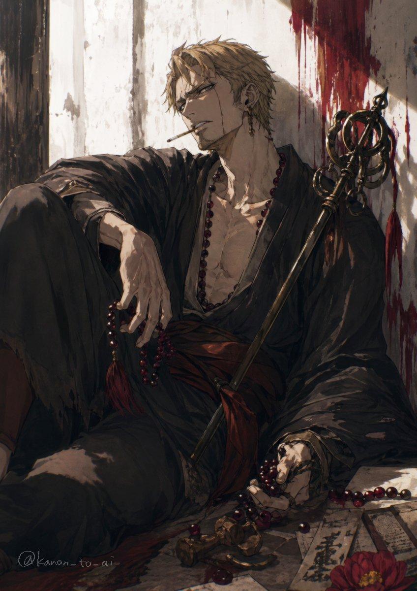 Dark Fantasy Wounded Monk Portrait - AI image template preview