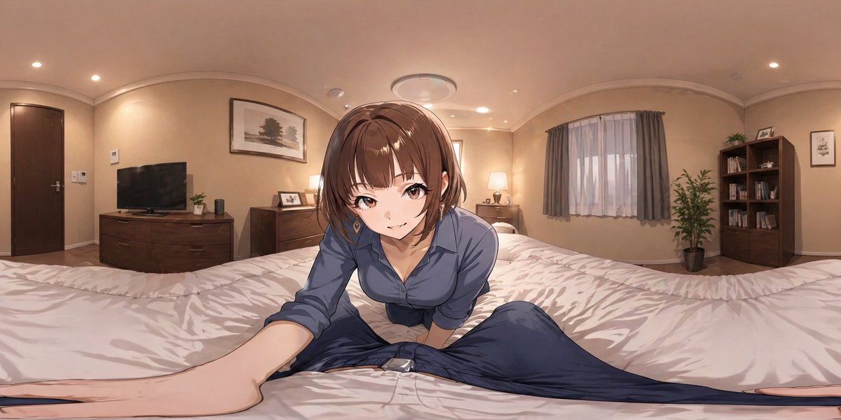 Anime VR Bedroom Encounter - AI image template preview