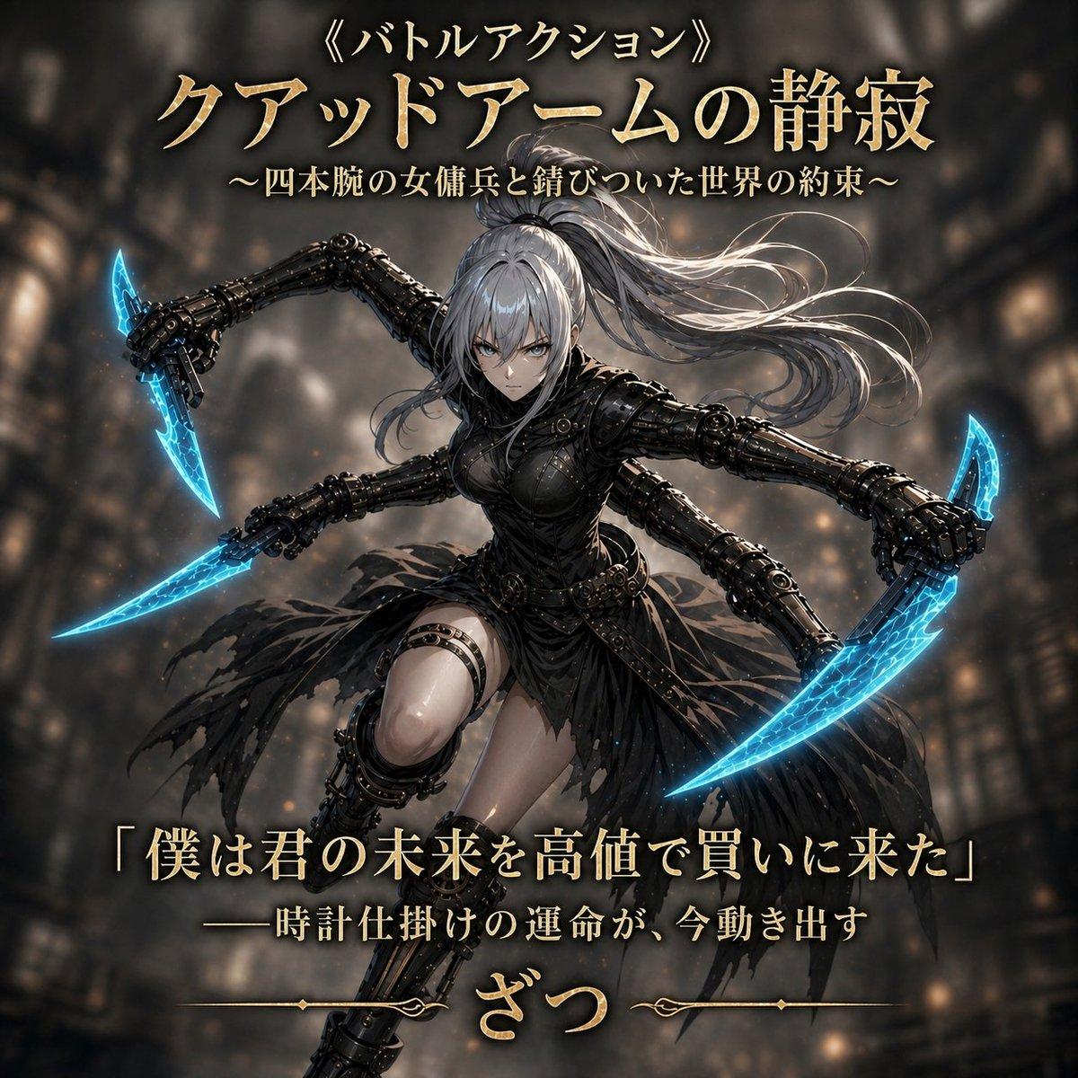 Dark Fantasy Four-Armed Heroine Cover - AI image template preview