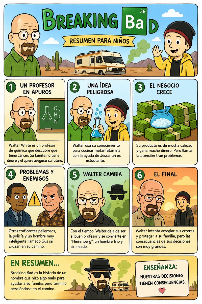 Kids' Breaking Bad Summary Poster - AI image template preview
