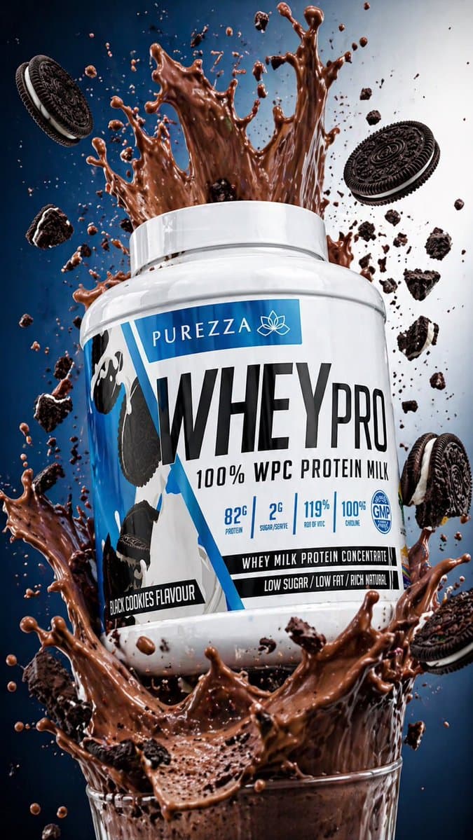 Protein Powder Splash Hero Shot - AI image template preview