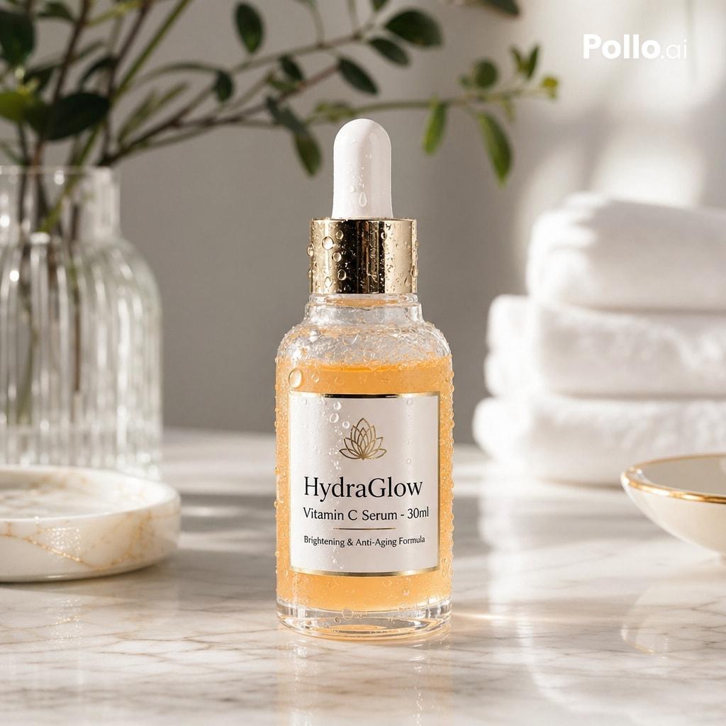 Luxury Vitamin C Serum Product Shot - AI image template preview