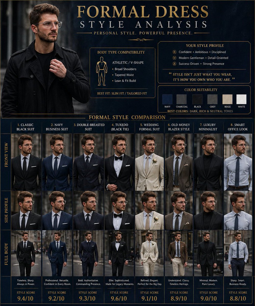 Formal Dress Style Analysis Poster - AI image template preview