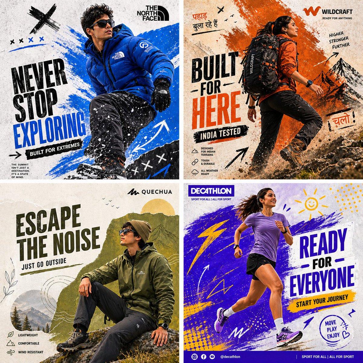 Outdoor Sportswear Advertising Grid - AI image template preview