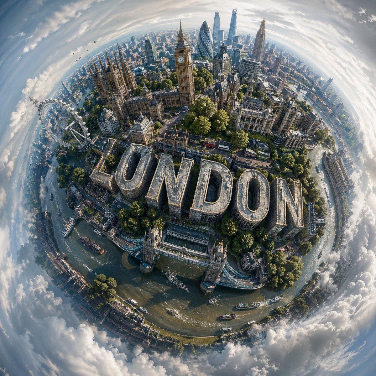 Spherical Miniature World Cityscape - AI image template preview