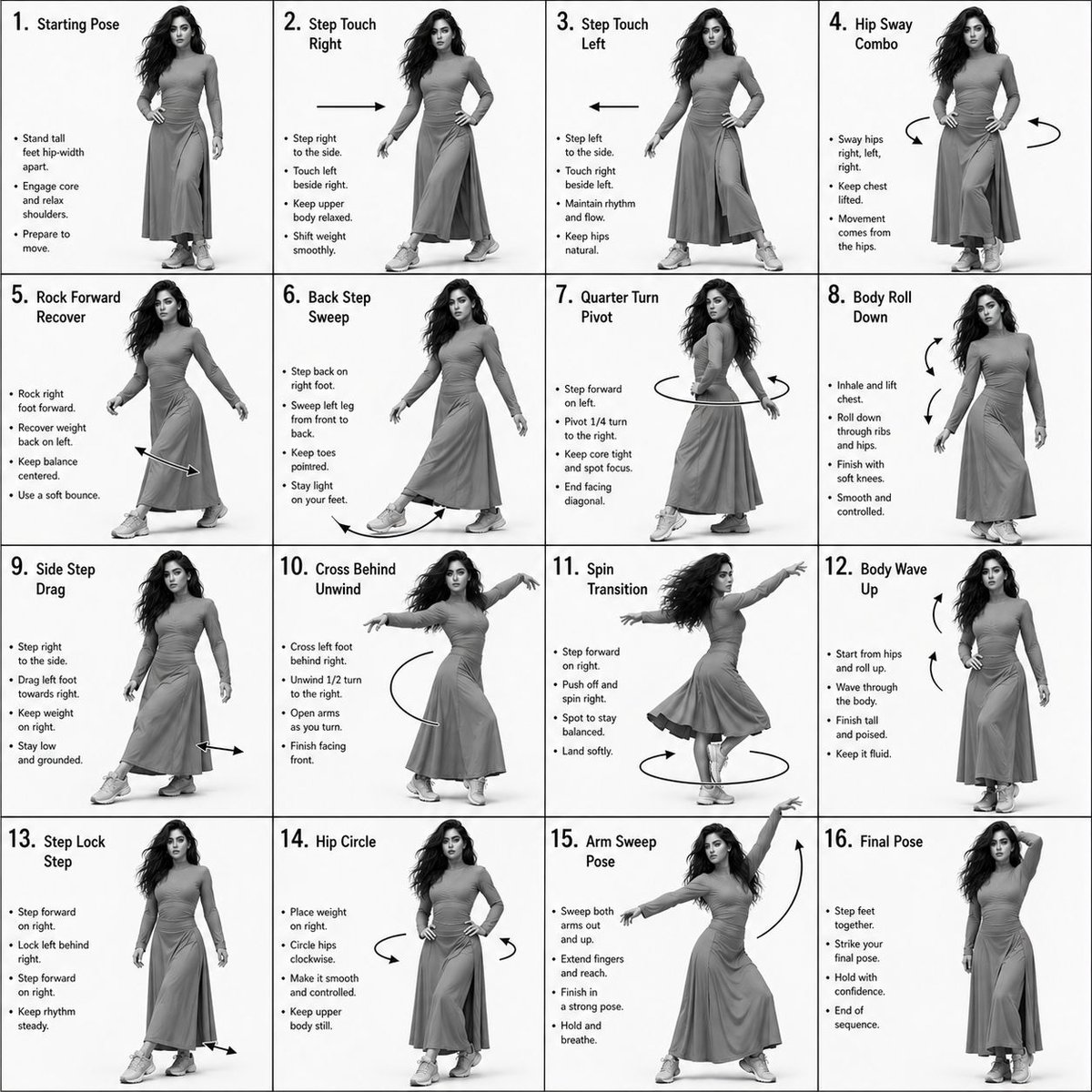 Choreography Instruction Sheet Generator - AI image template preview
