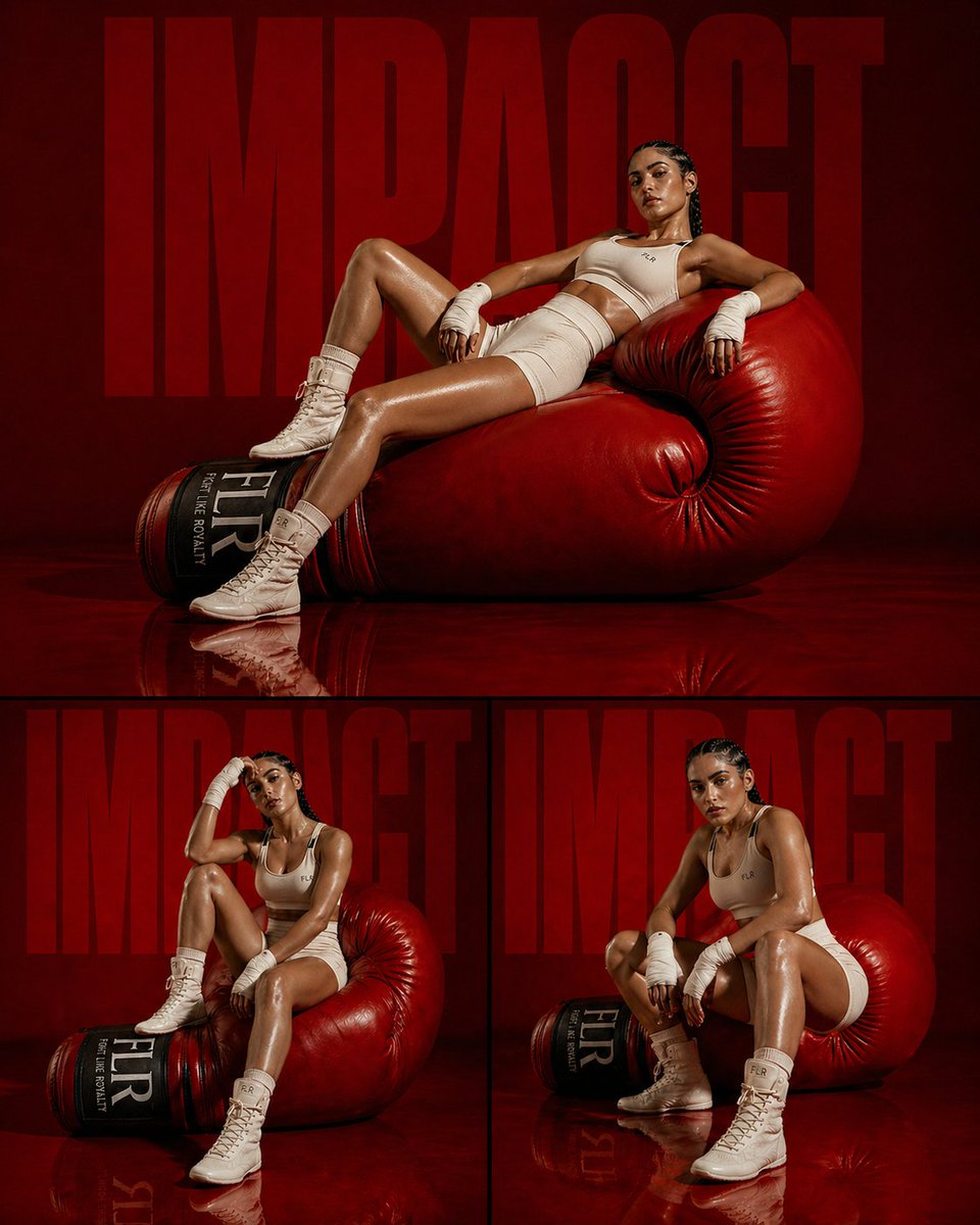 Fashion Editorial Athletic Triptych - AI image template preview