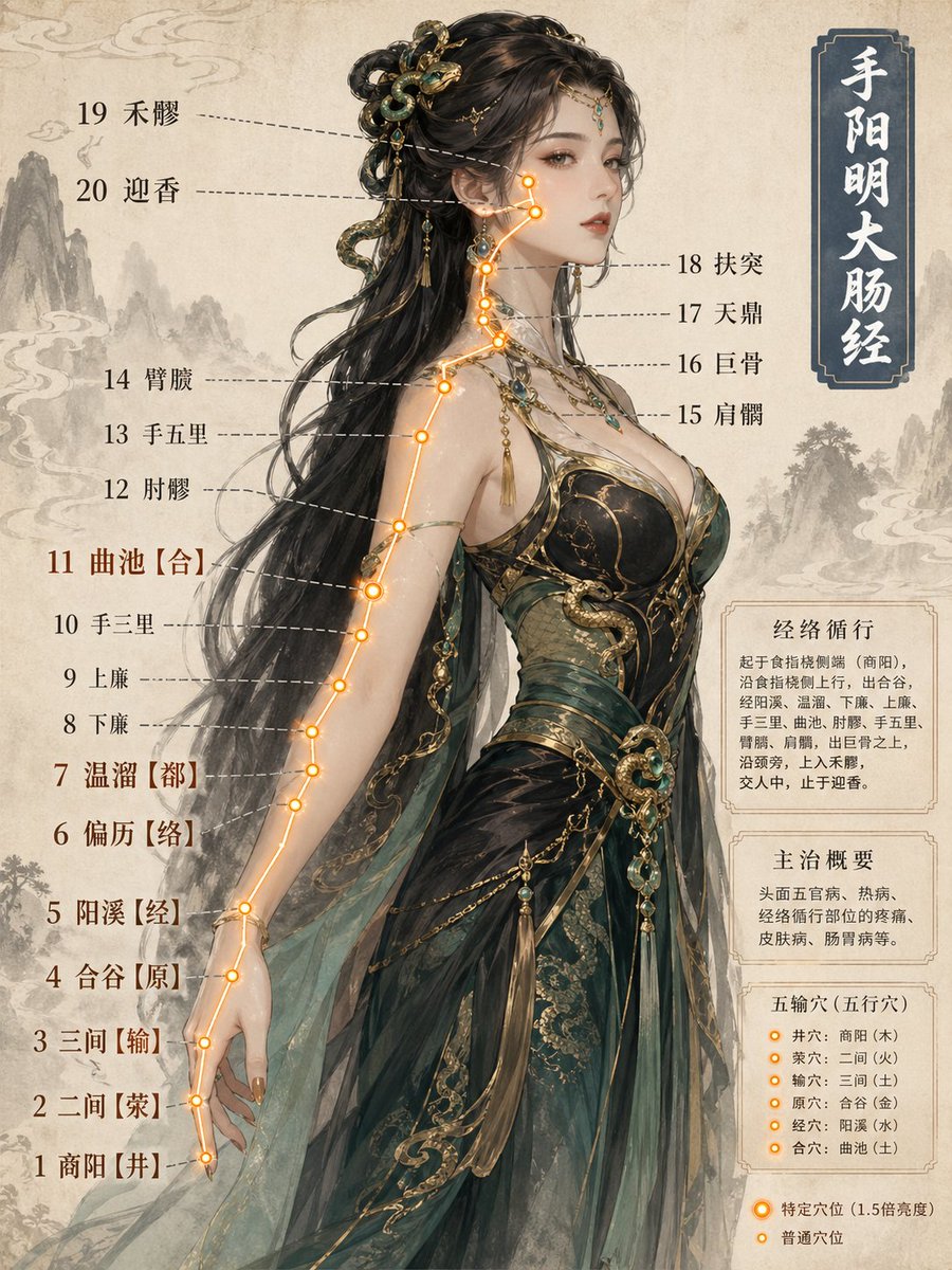 Chinese Medicine Meridian Infographic - AI image template preview