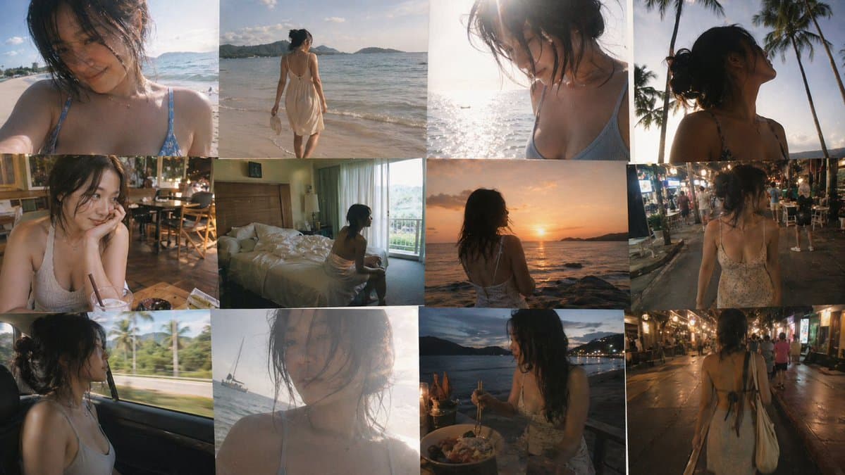Travel Snapshot Collage Prompt - AI image template preview