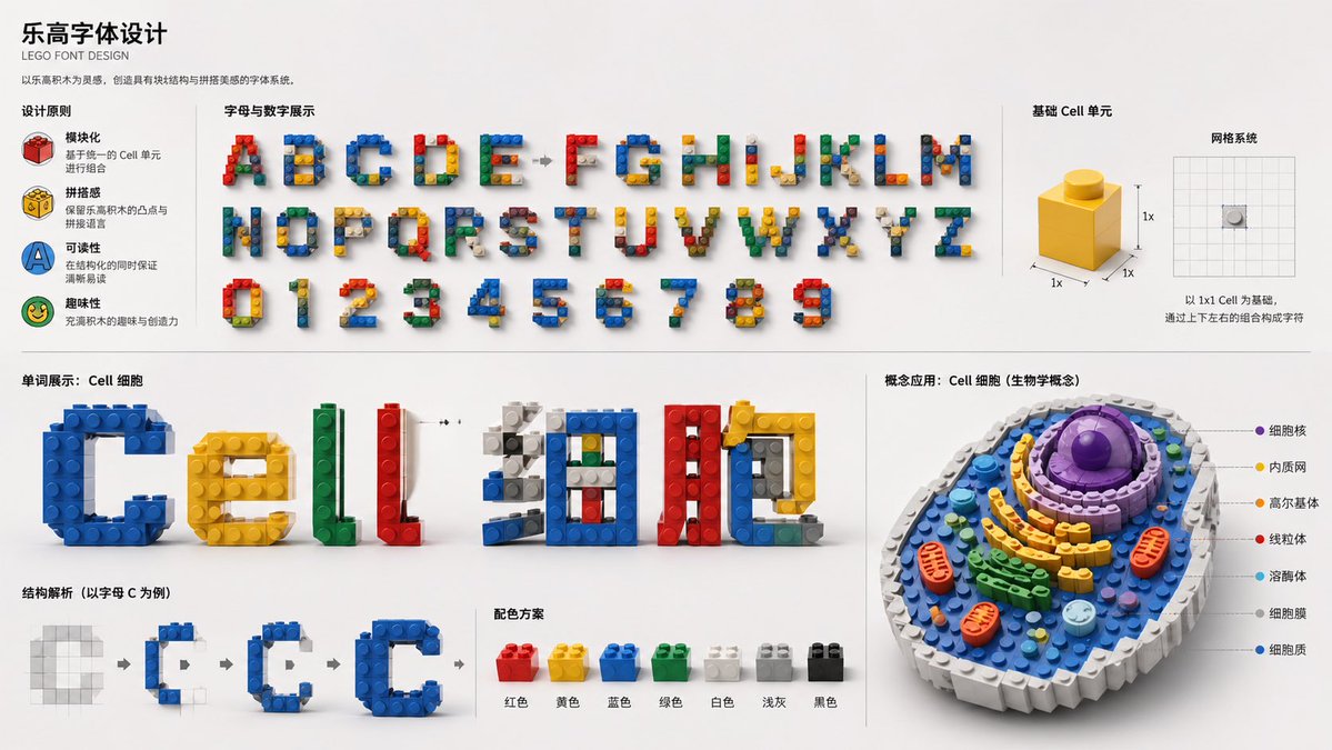 LEGO Style Font Concept - AI image template preview