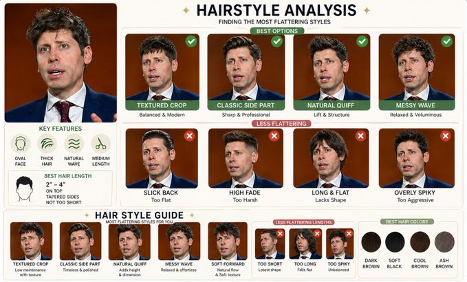 Hairstyle Comparison Analysis - AI image template preview