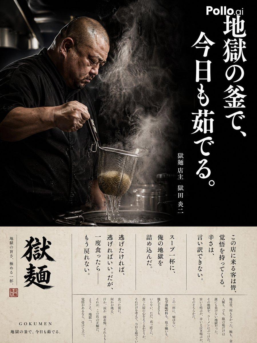 Cinematic Ramen Shop Commercial Poster - AI image template preview