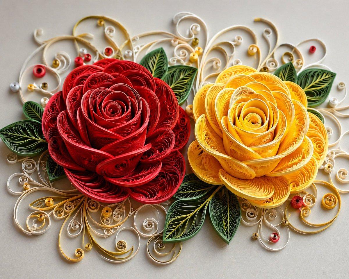 3D Paper Quilling Floral Art - AI image template preview