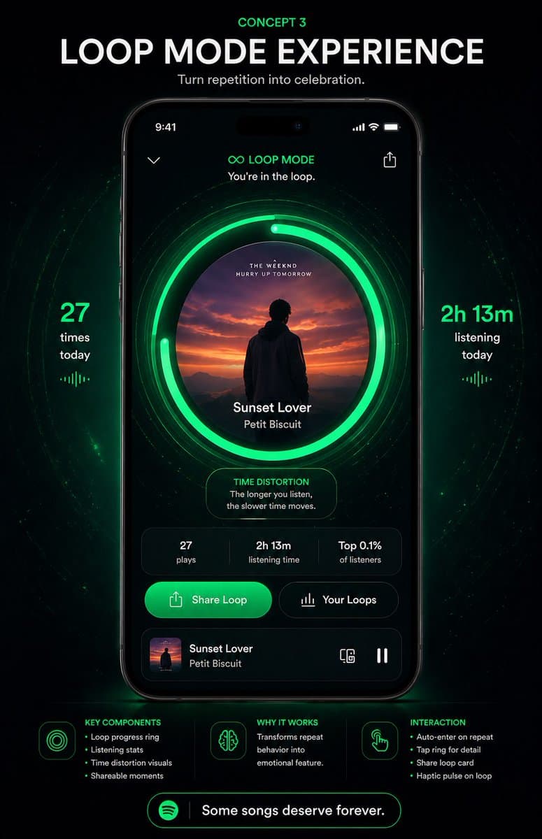 Neon Loop Mode Music App Poster - AI image template preview