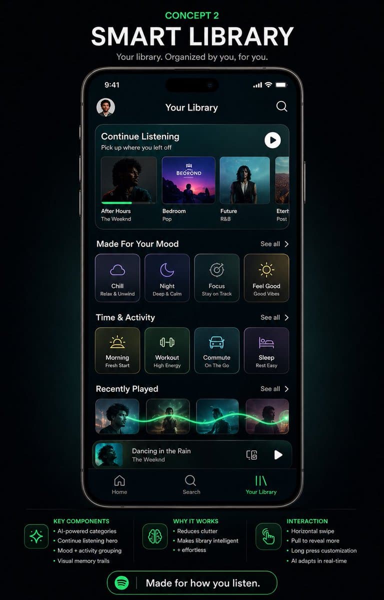 Smart Library Music App Concept - AI image template preview