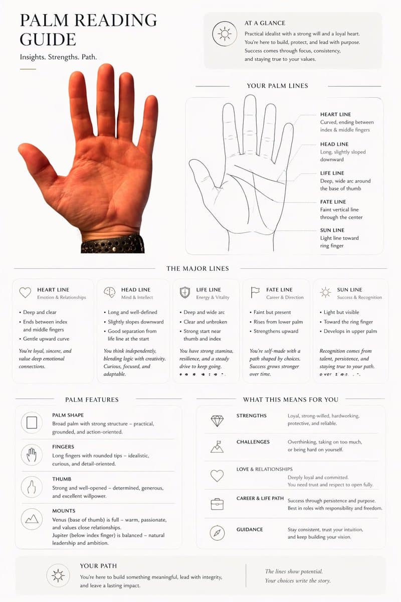 Editorial Palm Reading Infographic - AI image template preview