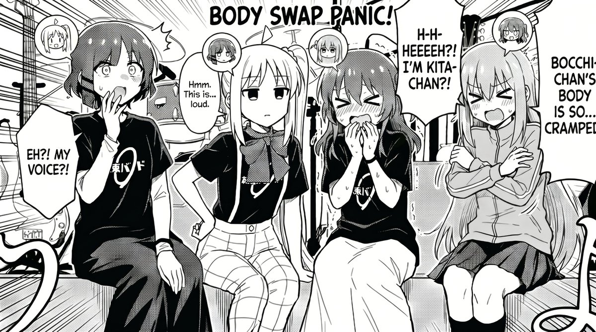 Manga Body Swap Band Panic - AI image template preview