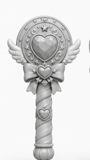 Monochrome Magical Heart Wand - AI image template preview