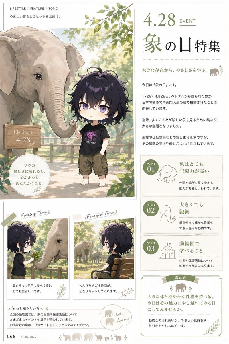 Elephant Day Magazine Feature - AI image template preview