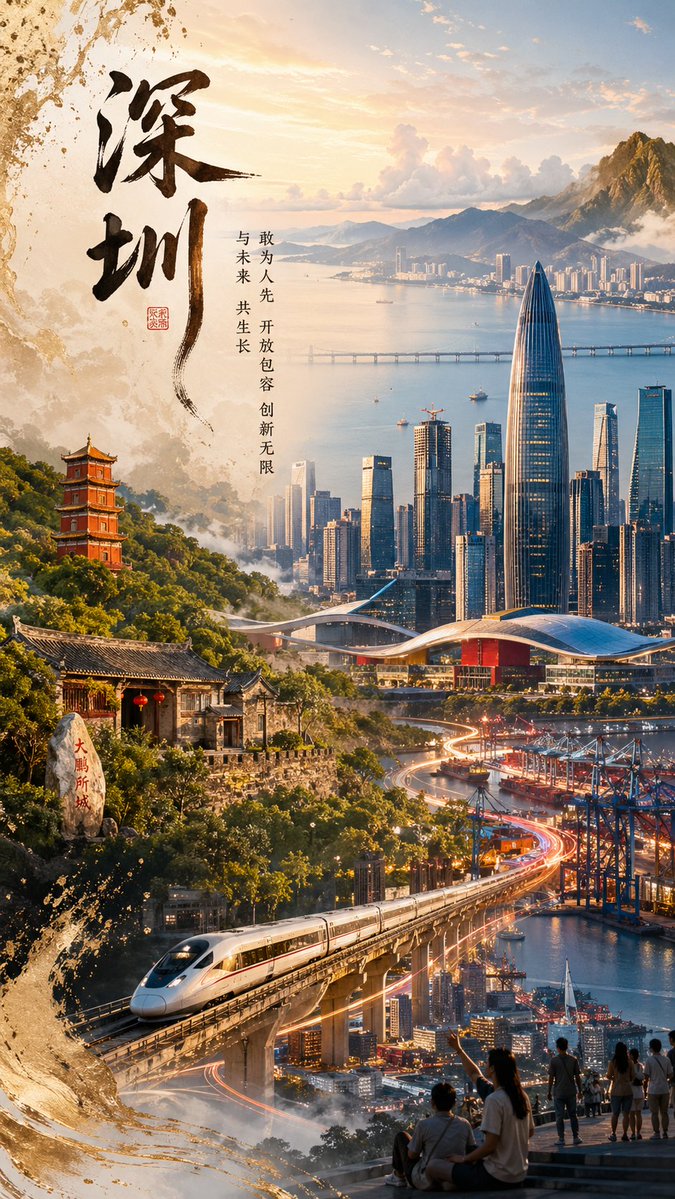 Shenzhen Heritage Futuristic Poster - AI image template preview