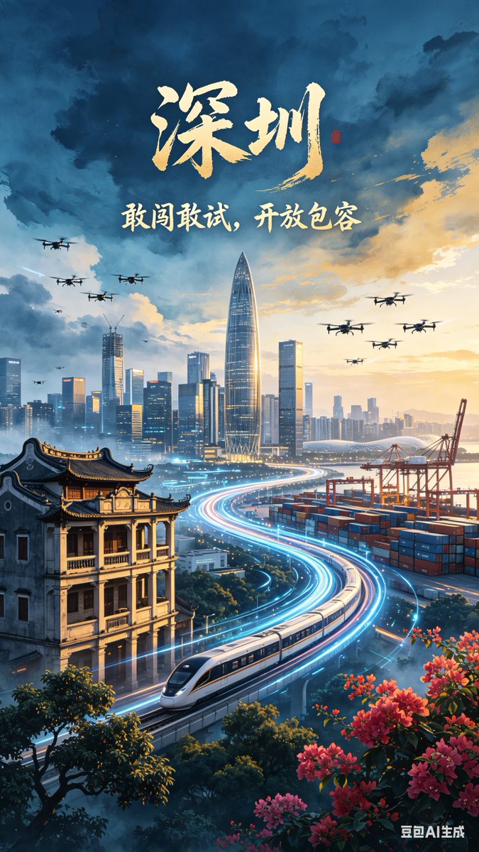 Futuristic Shenzhen City Poster - AI image template preview