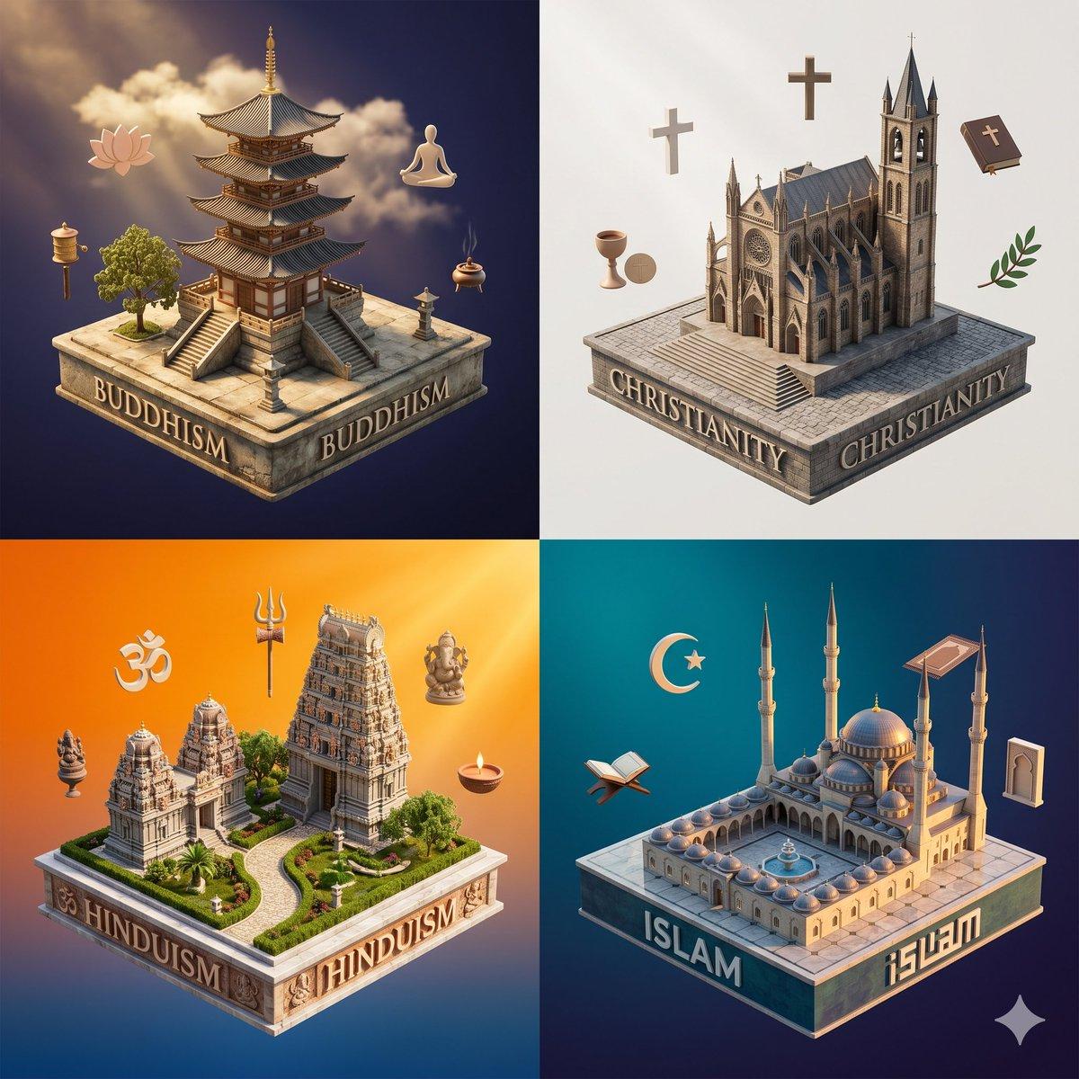 Isometric Religion Diorama Grid preview