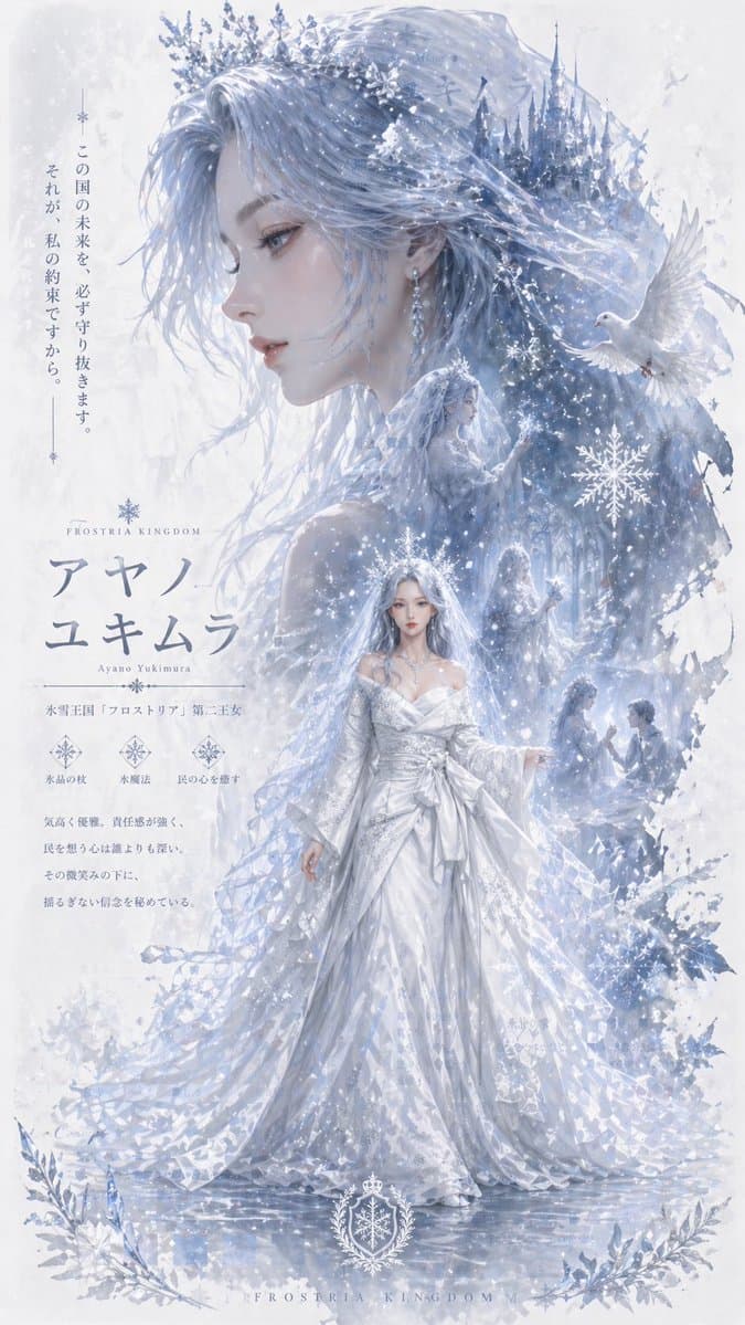 Ice Kingdom Princess Fantasy Poster - AI image template preview