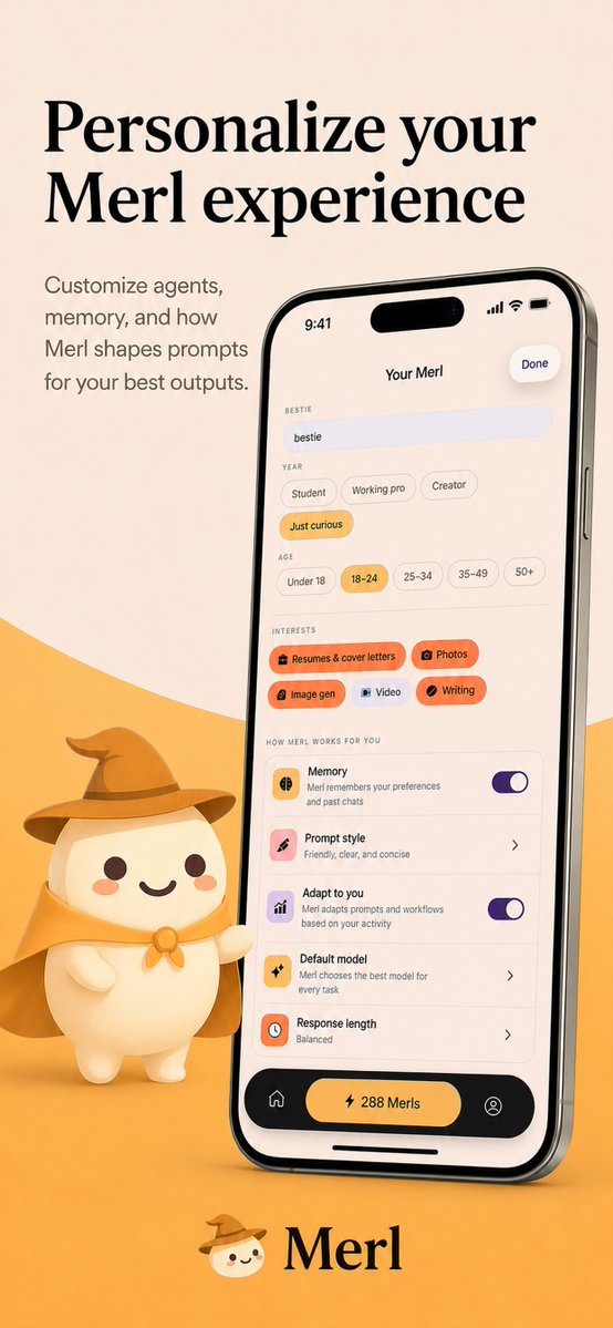 Merl iOS Personalization Screenshot - AI image template preview