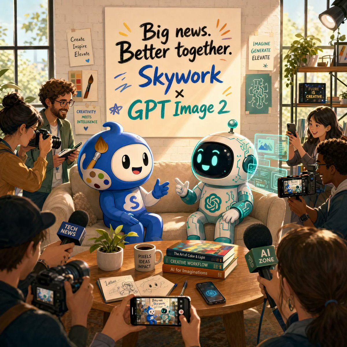 AI Partnership Launch Poster Scene - AI image template preview