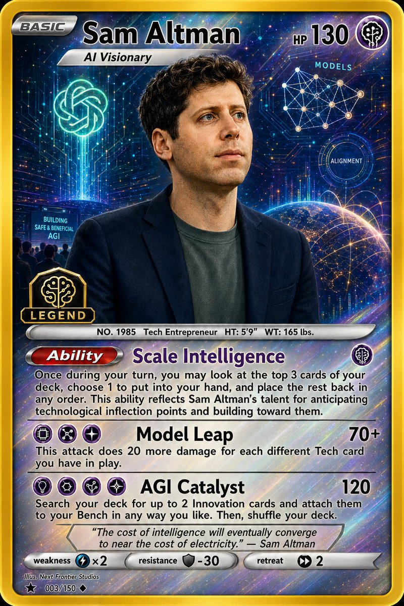 Holographic AI Visionary Trading Card - AI image template preview