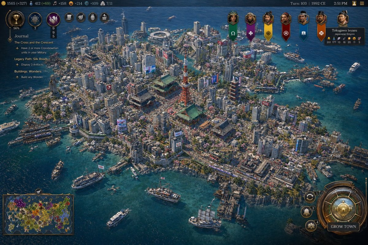 Civilization-Style Tokyo Bay Screenshot - AI image template preview