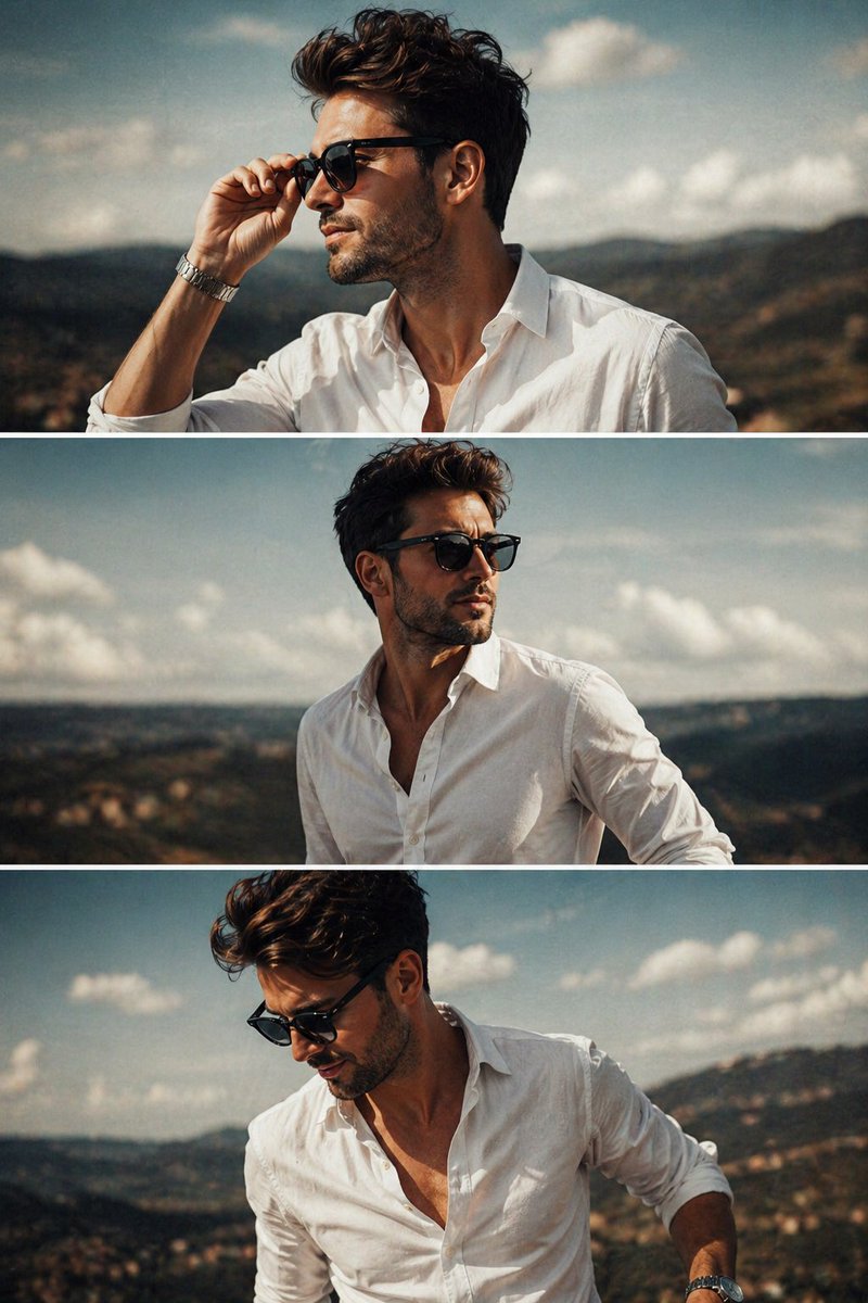 Cinematic Fashion Triptych - AI image template preview