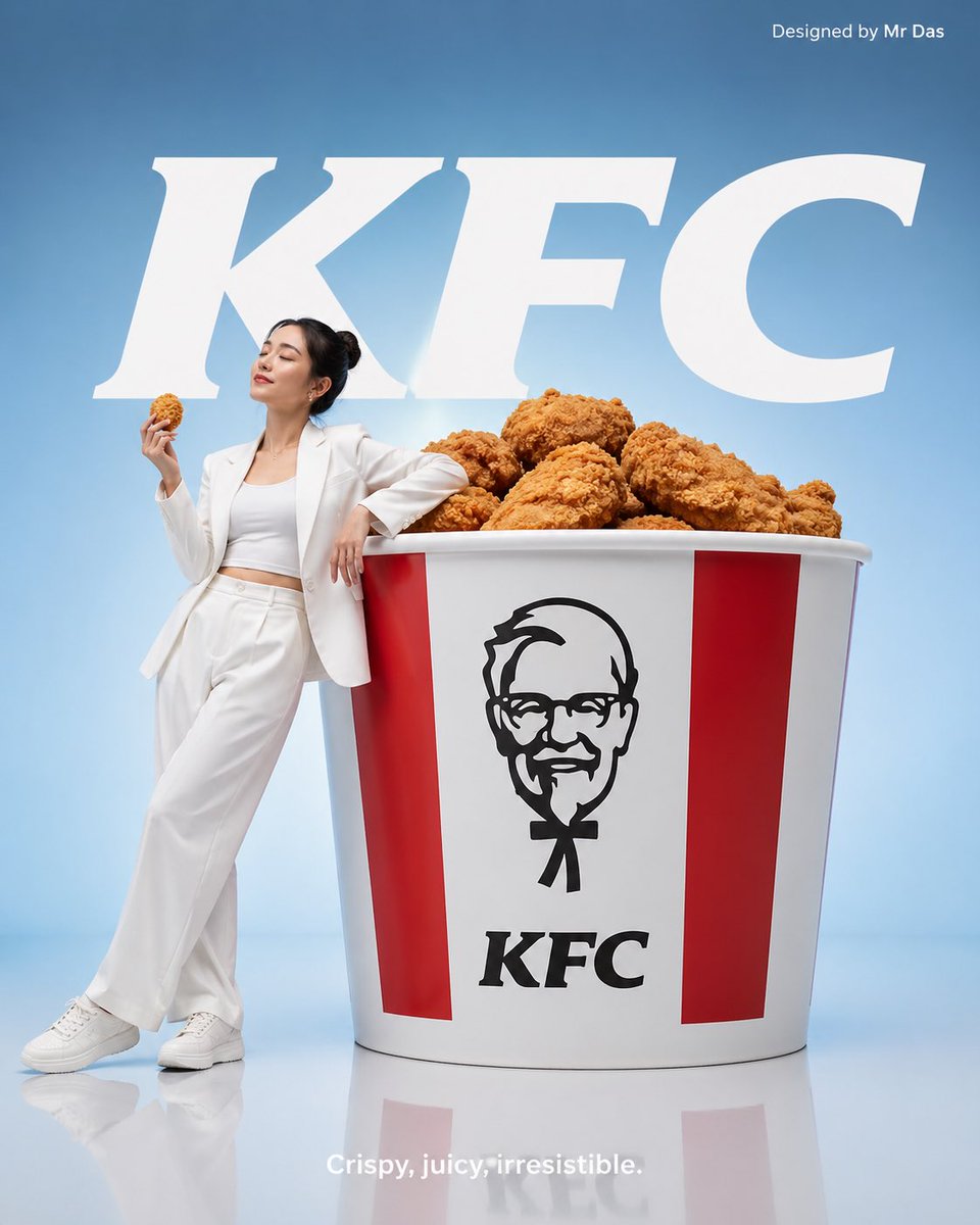 Minimalist KFC Commercial Advertisement - AI image template preview