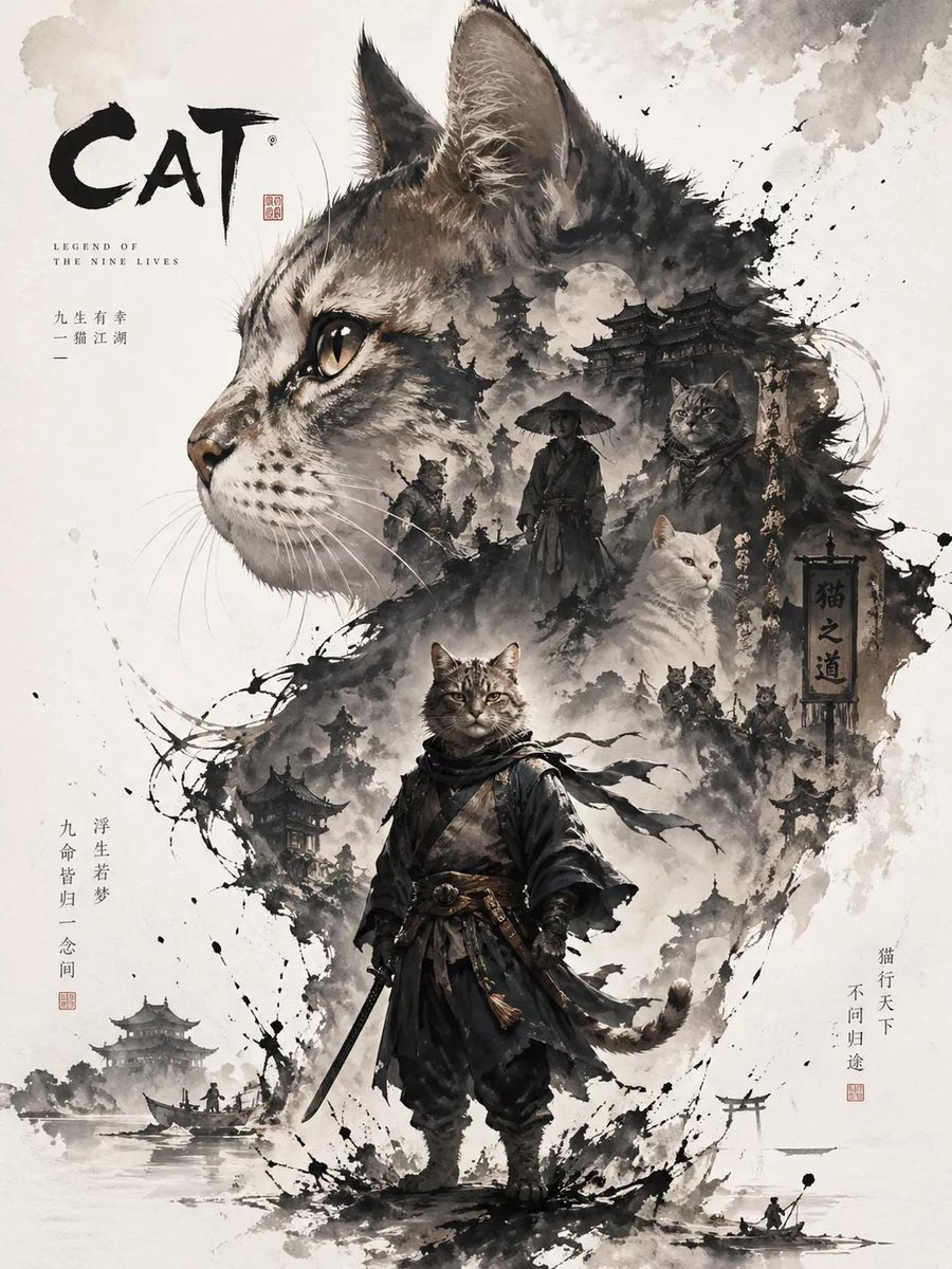 Oriental Aesthetic Poster Design - AI image template preview