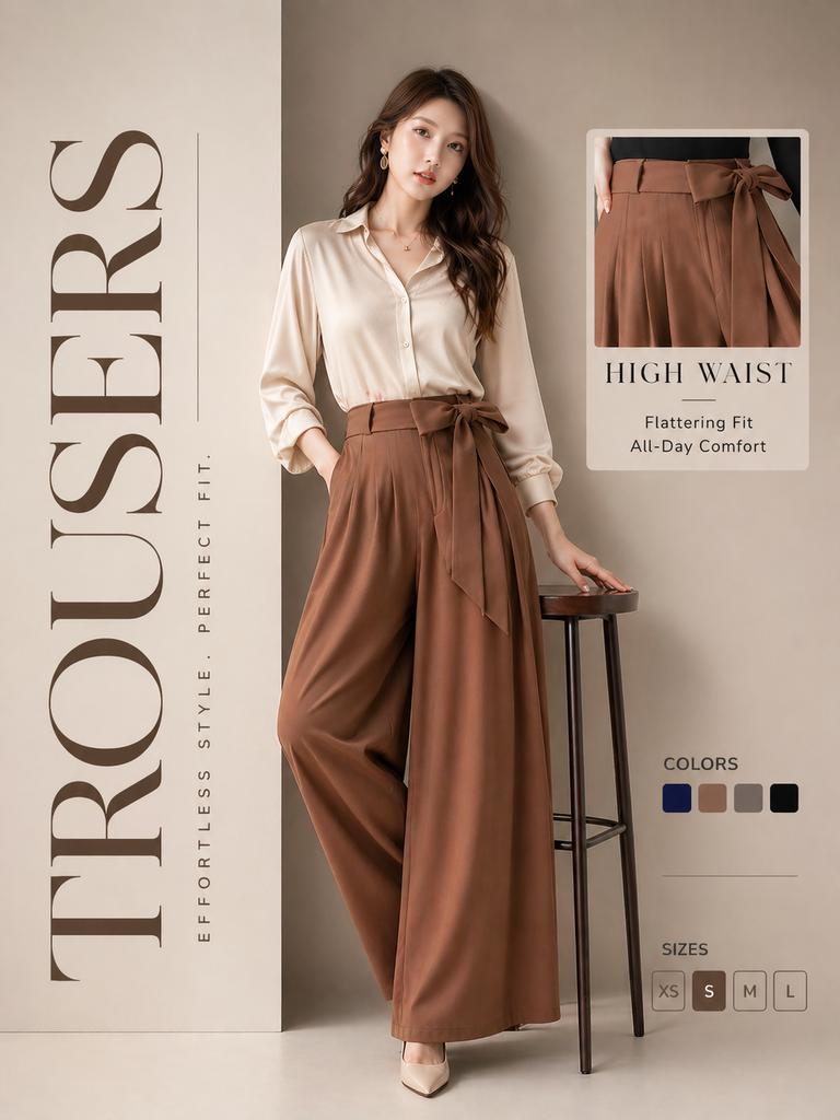 High-End Trousers Advertising Poster - AI image template preview