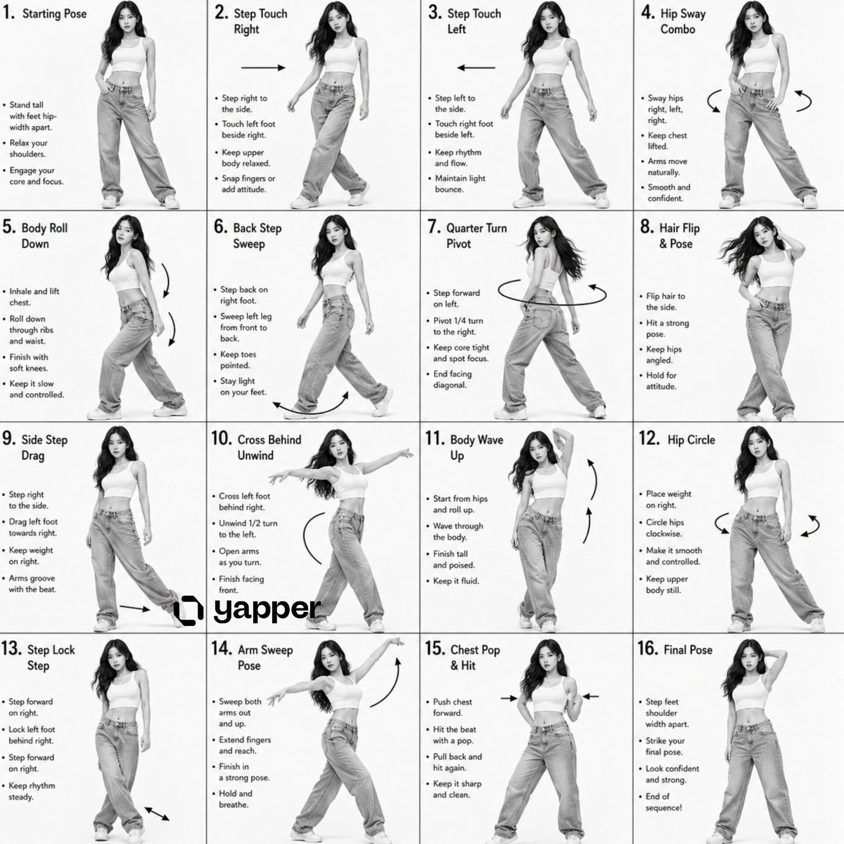 K-Pop Choreography Instruction Sheet - AI image template preview