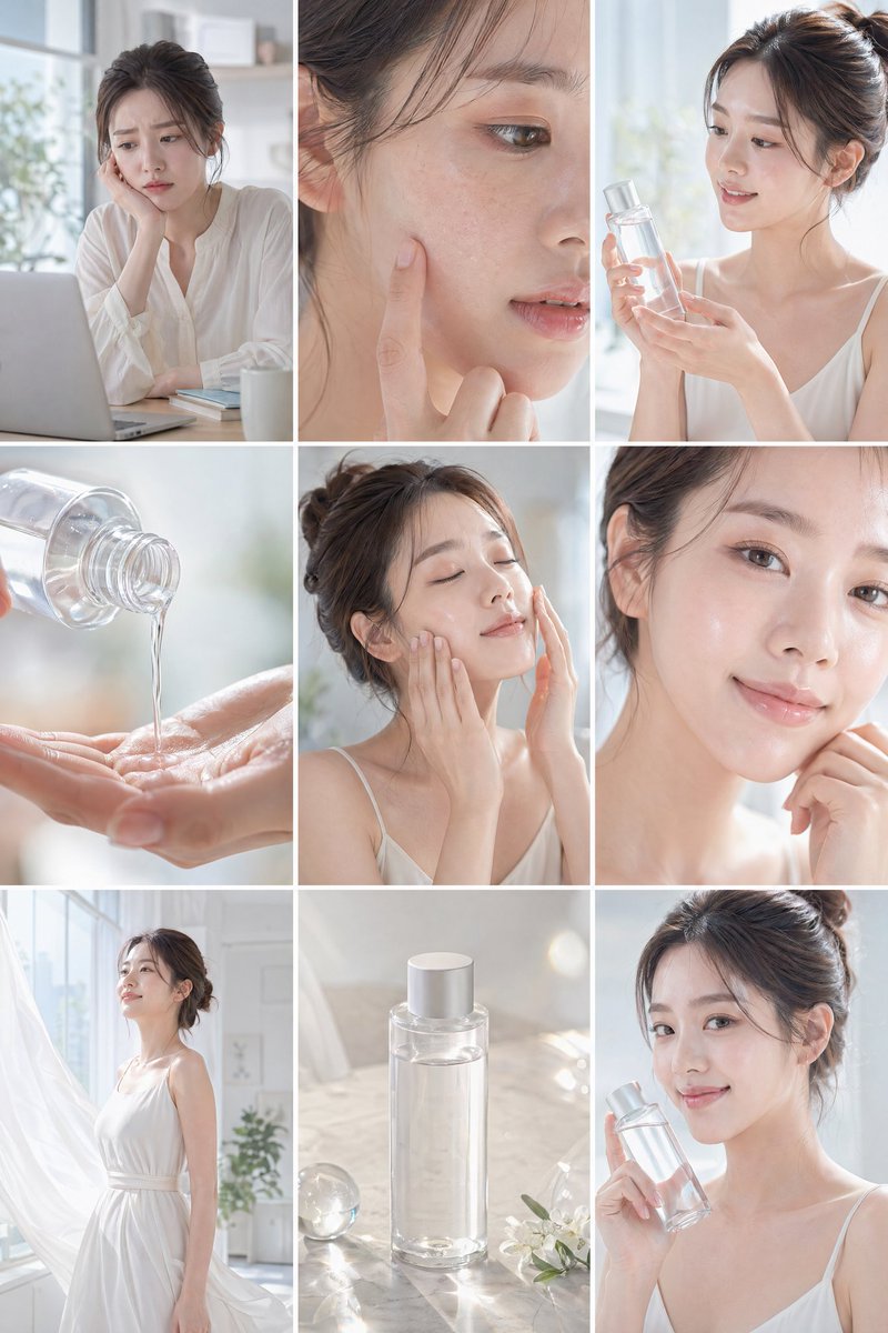 Skincare Commercial Storyboard - AI image template preview