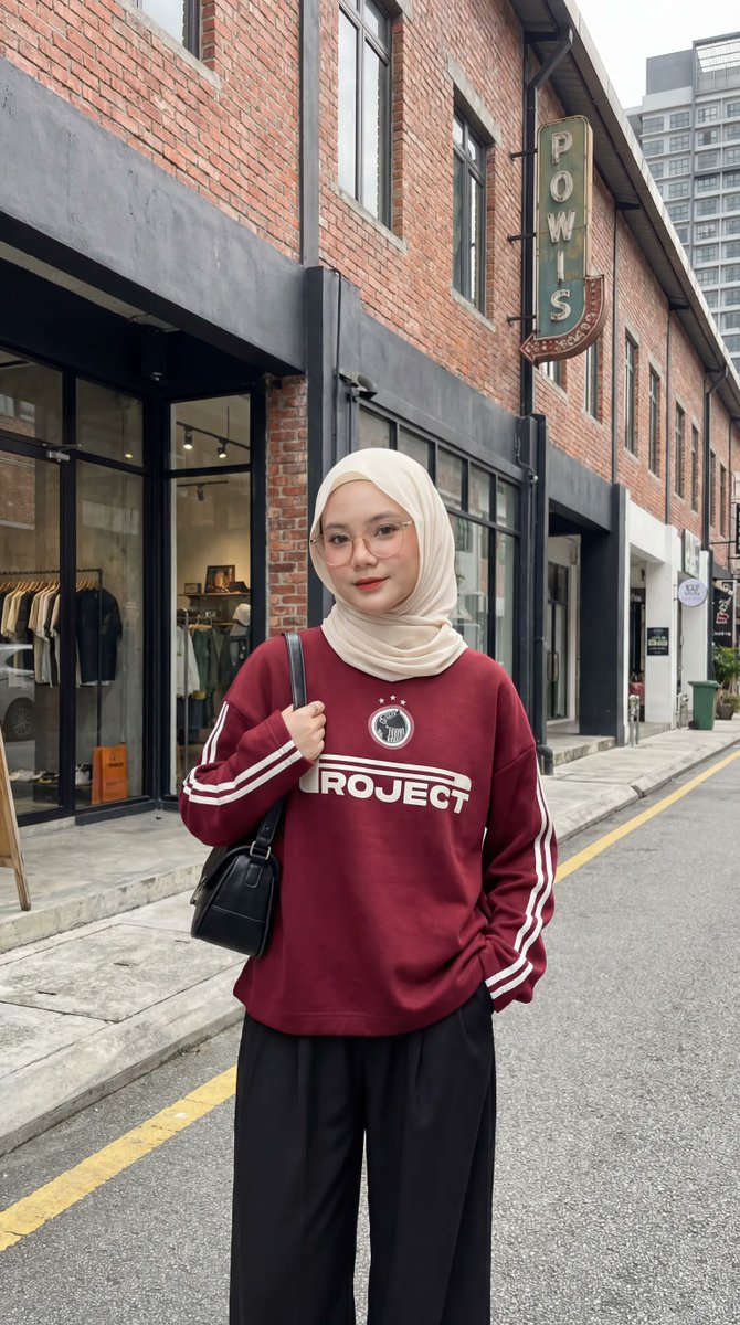 Urban Fashion Hijab Portrait - AI image template preview