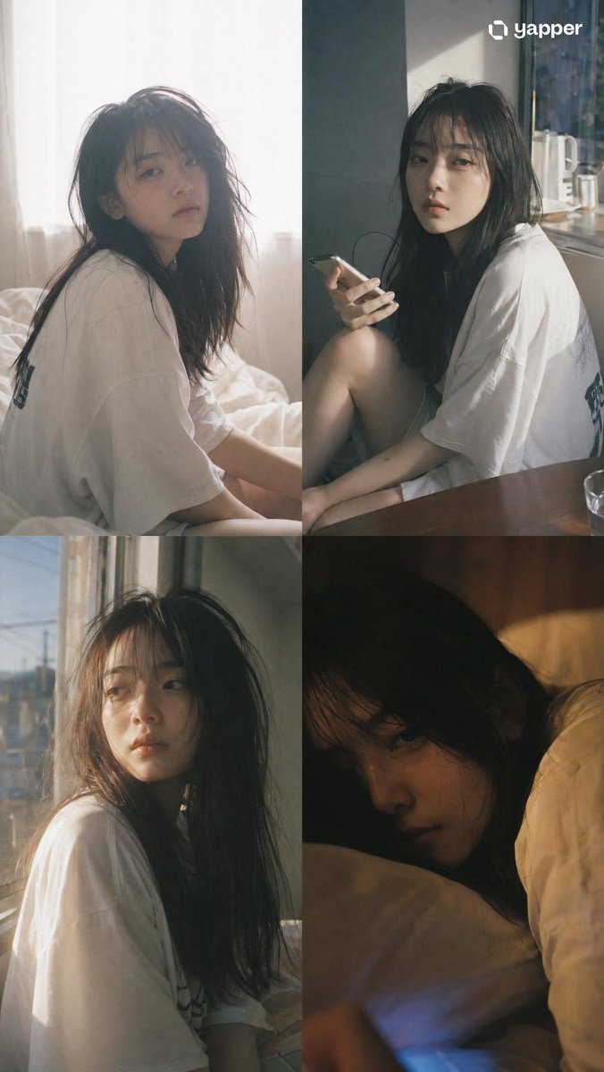 Japanese Film Aesthetic Portrait Grid - AI image template preview
