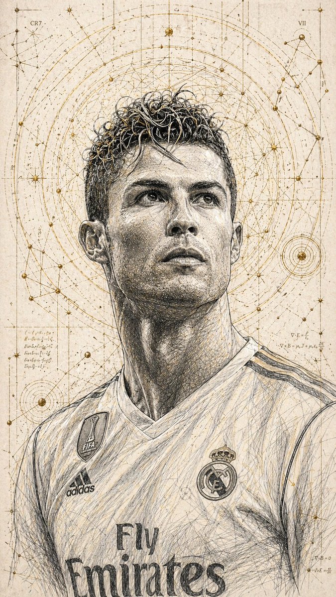 Technical Ink Sketch Portrait - AI image template preview