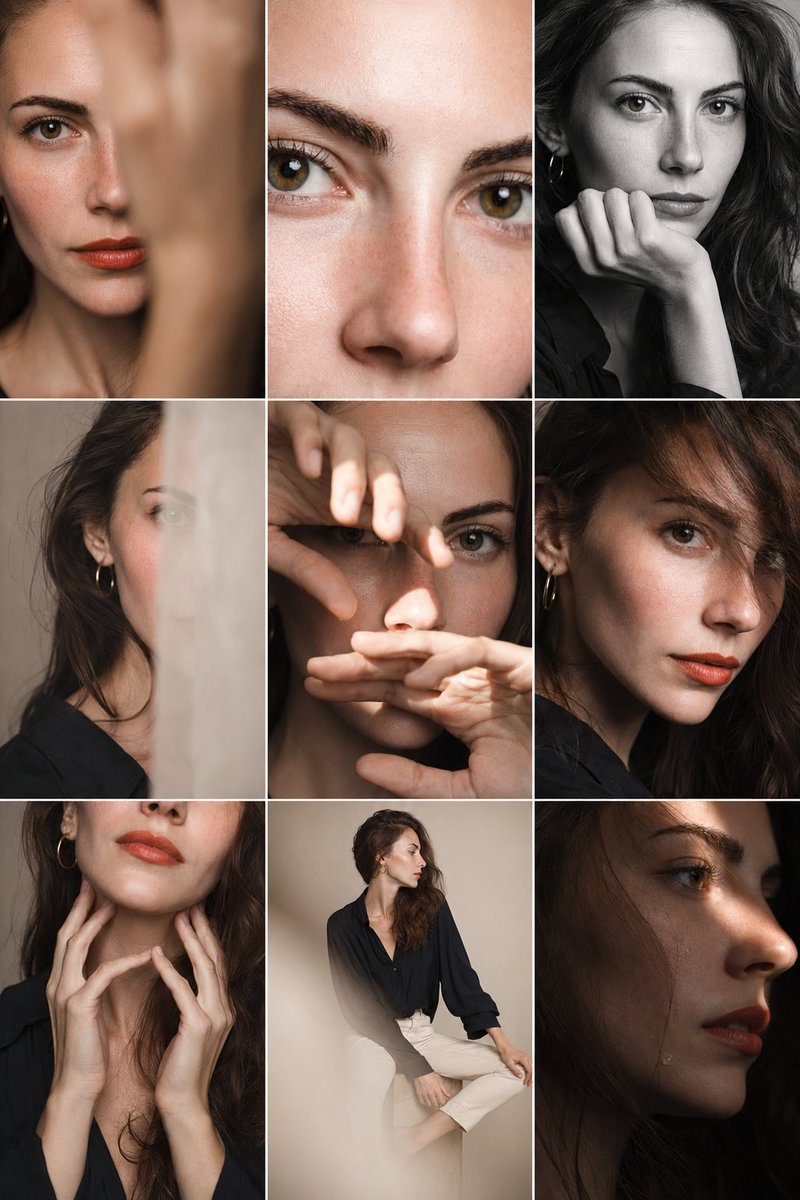 Editorial Portrait Photo Grid - AI image template preview